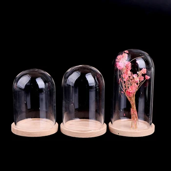1:12 Miniatiūriniai Lėlių Puošimas, Gėlių Ekrano Stiklo Ekranas Bell Jar su Bazės 