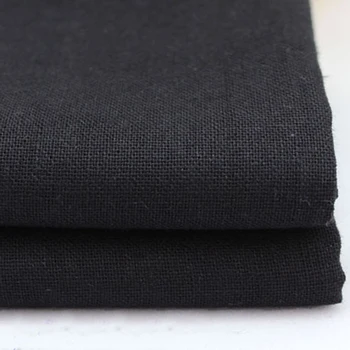100*140cm natūralaus lino lino medžiaga drabužių medvilnės, lino tekstilės minkšto juodo audinio tecido