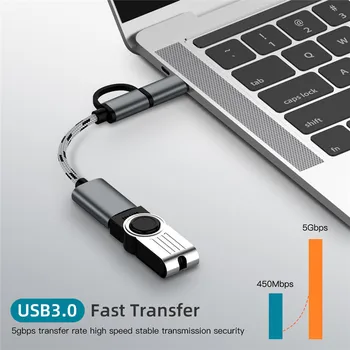 17CM 2 1 Tipo C Micro USB Į USB 3.0 Sąsaja OTG Adapterio Kabeliu, Skirta 