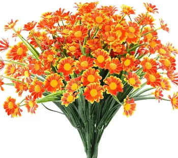 6 Ryšulius, Dirbtinių Daisy Mamytėms Gėlių, Lauko Netikrą Rudenį Gėlių Dekoracija Ne Išnyks Dirbtiniais Plastiko Rudens Gėlių Sodas