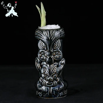 630ml Pelėda Ieškoti Keraminės Tiki Puodelis Havajų keramikinis Puodelis Kūrybos Porceliano Alaus, Vyno, Puodelis Puodelis Baras Įrankis