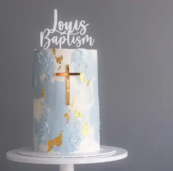 Akrilo Kryžiaus Torto Žavesio / Krikštas / Krikštynos，Kūdikių krikštas pyragas apdaila，Gimtadienio norų tortas topper,dovana
