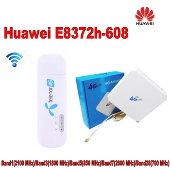 Atrakinta Huawei E8372 E8372h-608 150Mbps 4G LTE usb Wifi modemas carfi automobilių wifi router Plius 35dbi TS9 4g antena