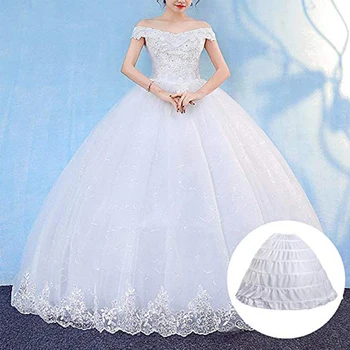 Balta Naujas 6 Žiedai, Apatiniai sijonai Šurmulio, skirtas Kamuolys Suknelė Vestuvių Suknelės Underskirt Vestuviniai Aksesuarai Crinolines Sijonai