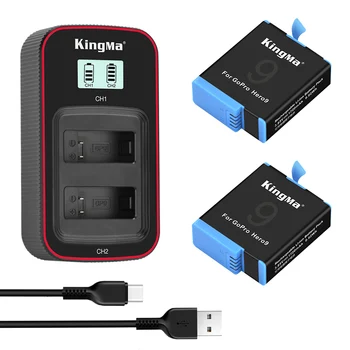 KingMa Už GoPro 10 Baterija ir USB Dual LCD Įkroviklio Rinkinys, Skirtas 