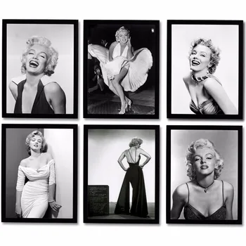 Klasikinio Kino Žvaigždė Drobės Tapybos Marilyn Monroe Plakatas Sienos Menas Namų Dekoro Nuotraukos ir Spausdina Juodai Baltas Paveikslas, Tapyba