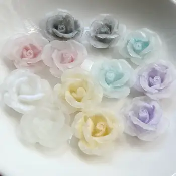 Parduoti kaip karšto papločiai 25mm Butas Atgal gėlių spalvinimas Dervos Cabochon užrašų knygelė 3D Brangakmenių Akmenų gėlė Karoliukų, skirta 
