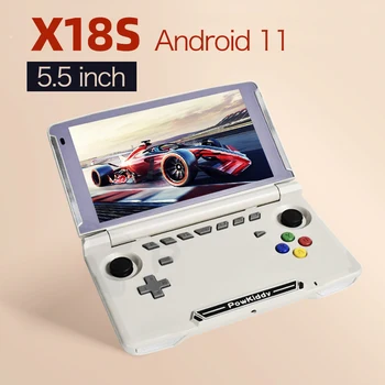 Powkiddy X18S Naują Android 11 5.5 Colių Jutiklinis IPS Ekraną Apversti Delninis Žaidimų Konsolės T618 Chip Mobiliųjų Žaidimų Žaidėjai Ram 4GB Rom, 64GB