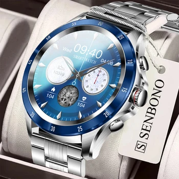 SENBONO 2022 AMOLED HD Ekranas, Smart Watch Vyrų Atsiliepti į Skambutį IP68 Vandeniui Laikrodis Sporto Fitness Tracker Vyrų Smartwatch IOS