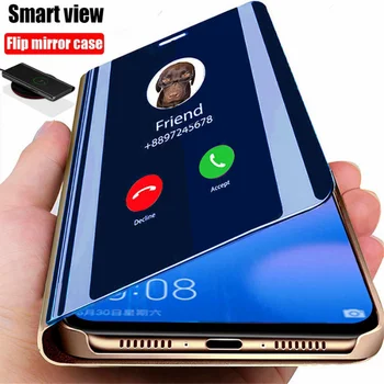 Smart Veidrodis, Flip Telefono dėklas Samsung Galaxy A12 A52 S21 S10 S9 S8 S20 FE Ultra 20 Pastaba 10 Lite 9 8 Plius S7 S10e Krašto Dangtis