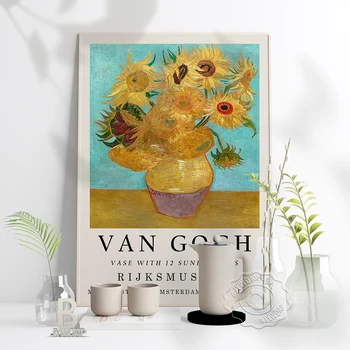 Van Gogh Parodos Plakatas Saulėgrąžos Gėlių Sienos Meno Dekoro Dekoracijos Gamtos Menas Spausdinti Derliaus Drobė, Tapyba, Dovanų Idėjos