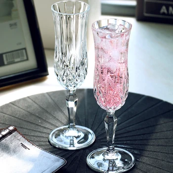 Kūrybos Crystal Clear Vyno Taurės Derliaus Raižyti Goblet Šampano Taure Kokteilio Stiklinę Namų Geriamojo Puodeliai Bar Hotel Drinkware