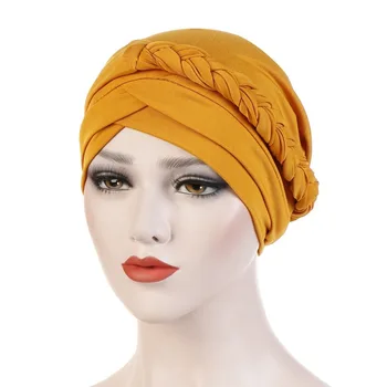 Moterys, Ponios Musulmonų Plaukų Slinkimas Ruožas Turbaną Kepurės Vėžio Chemo Skrybėlę Vientisos Spalvos Juostelių Galvos Skara Kepuraitė Variklio Dangčio