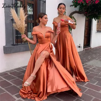 Seksualus Padalinta Prom Dresses Ilgai 2022 Elegantiškas Off Peties Vakare vakarėlis Suknelė Moterų Plius Dydis Vestido de fiesta de boda